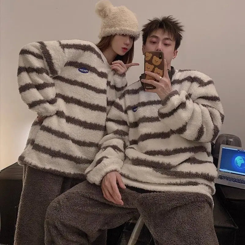 Coral Fleece Couple Pajamas