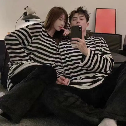 Coral Fleece Couple Pajamas