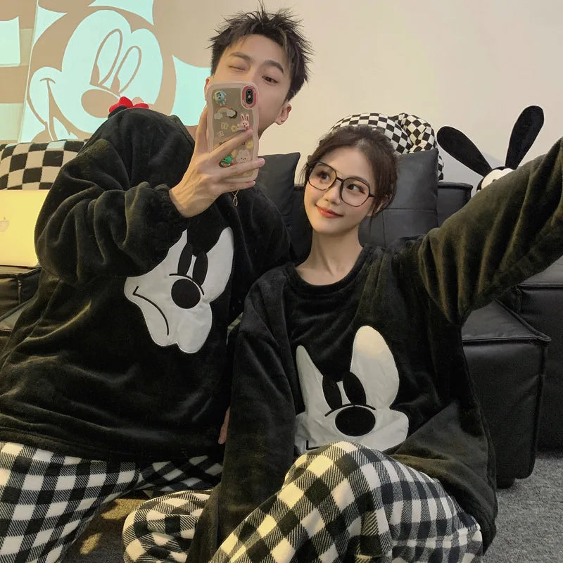 Disney Mickey winter new couple pajamas